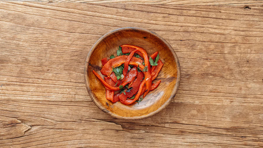 Pimientos con ajo y perejil